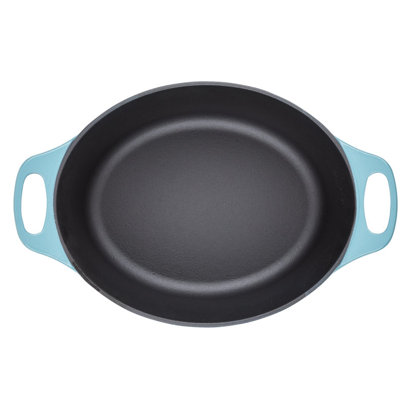 Rachael Ray NITRO Cast Iron Dutch Oven / Casserole Pan, Induction-suitable, 6.5 Quart, Agave Blue