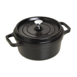 La Cocotte Cast Iron Round Cocotte, 7 quarts, Black
