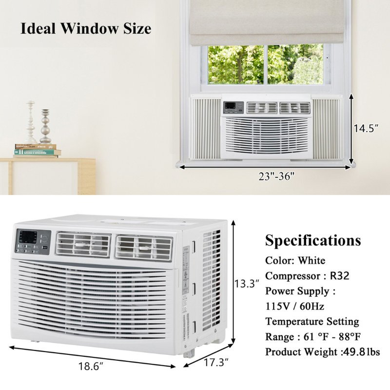 Winado 10000 BTU Wi-Fi Connected Window Air Conditioner for 350 Square Feet with Remote Included