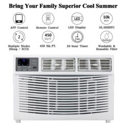 Winado 10000 BTU Wi-Fi Connected Window Air Conditioner for 350 Square Feet with Remote Included