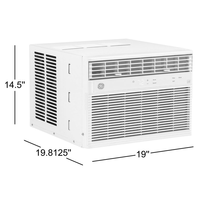 GE 10,000 BTU Smart Electronic Window Air Conditioner for Medium Rooms up to 450 sq. ft., ENERGY STAR