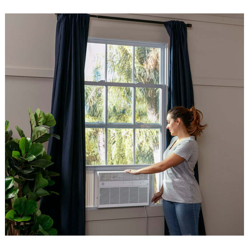 GE 10,000 BTU Smart Electronic Window Air Conditioner for Medium Rooms up to 450 sq. ft., ENERGY STAR