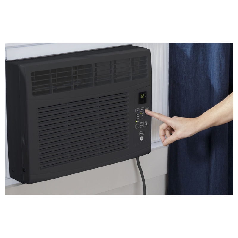 GE 5,000 BTU Electronic Window Air Conditioner For Small Rooms Up To 150 Sq Ft., Black