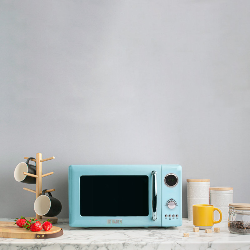 HADEN .7 Cubic Foot Countertop Microwave, Turquoise