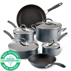 Circulon ScratchDefense with ScratchDefense Nonstick Induction Pots and Pans Cookware Set, 10 Piece, Graphite