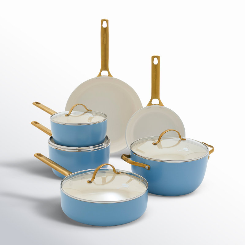 GreenPan Reserve Hard Anodized Healthy Ceramic Nonstick 10 Piece Cookware Set