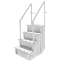 XtremepowerUS In-Pool Step Ladder with Handrails for Pool and Decks Up to 54