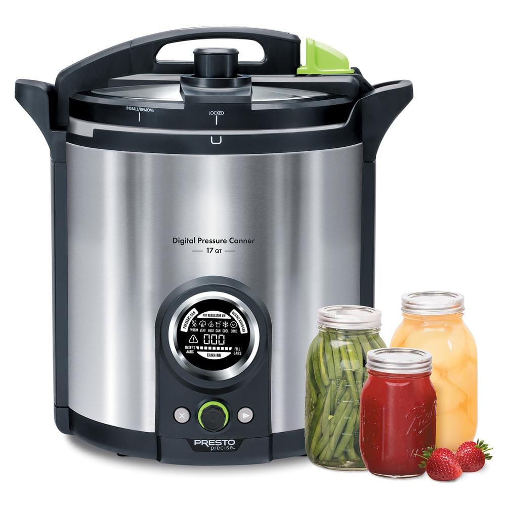 Presto 17 Qt. Electric Brushed Stainless Electric Precise Digital Pressure Canner and Pressure Cooker 02152