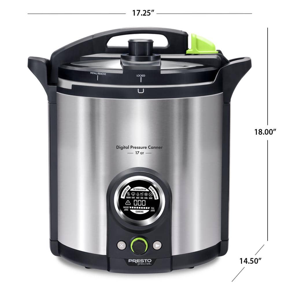 Presto 17 Qt. Electric Brushed Stainless Electric Precise Digital Pressure Canner and Pressure Cooker 02152