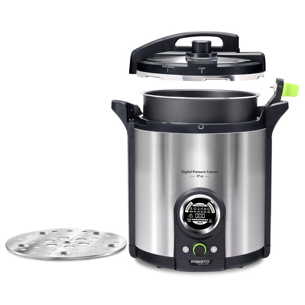 Presto 17 Qt. Electric Brushed Stainless Electric Precise Digital Pressure Canner and Pressure Cooker 02152
