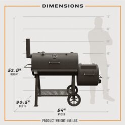 Oklahoma Joe's Highland 879-Sq. in Black Horizontal Charcoal Smoker