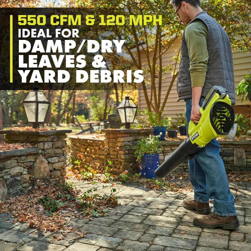 RYOBI 40V 120 MPH 550 CFM Cordless Battery Leaf Blower (Tool Only) RY40LB01B