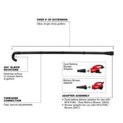 Milwaukee M18 FUEL 120 MPH 500 CFM 18V Lithium-Ion Brushless Cordless Handheld Blower with Gutter Attachment 3017-20-49-16-2790