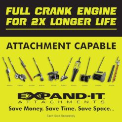RYOBI 25 cc 2-Stroke Attachment Capable Full Crank Straight Gas Shaft String Trimmer RY253SS