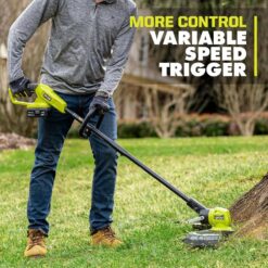 RYOBI ONE+ 18V 13 in. Cordless Battery String Trimmer/ Edger with Extra 3-Pack of Spools, 4.0 Ah Battery and Charger P20180-AC80RL3