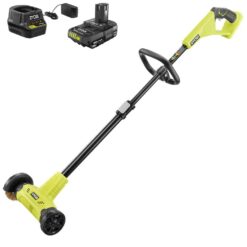RYOBI ONE+ 18V Patio Cleaner with Wire Brush Edger with 2.0 Ah Battery and Charger P2950