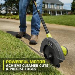 RYOBI ONE+ 18V 9 in. Cordless Battery Edger (Tool Only) with Extra Edger Blade P2300BTL-AC04215