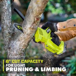 RYOBI ONE+ HP 18V Brushless 8 in. Battery Compact Pruning Mini Chainsaw (Tool Only) PSBCW01B