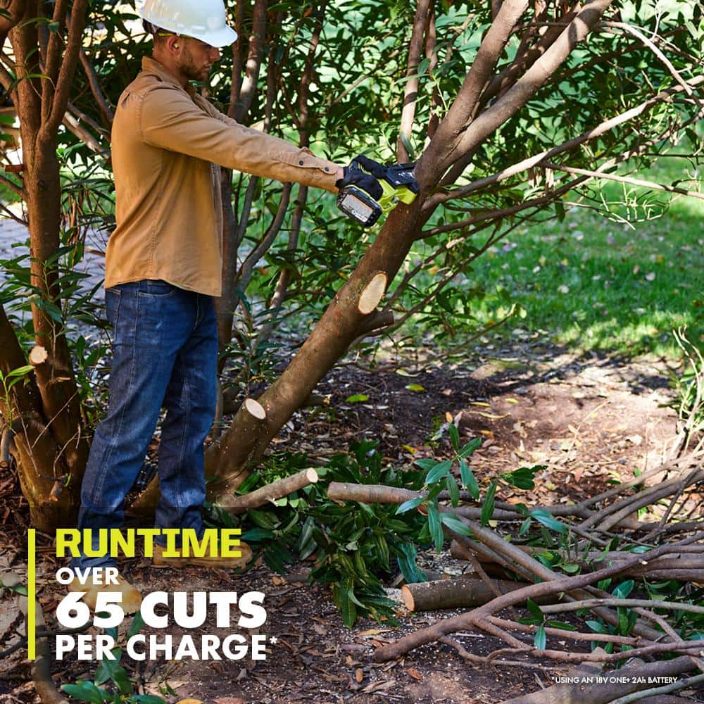 RYOBI ONE+ HP 18V Brushless 8 in. Battery Compact Pruning Mini Chainsaw (Tool Only) PSBCW01B