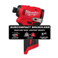 Milwaukee M12 12V Lithium-Ion Subcompact Brushless Cordless 1/4 in. Hex Impact Driver (Tool-Only) 3450-20