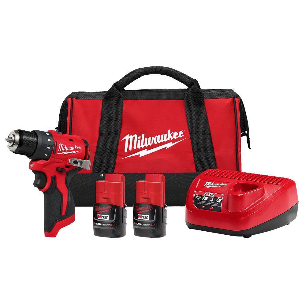 Milwaukee M12 12-Volt Lithium-Ion Brushless Cordless Subcompact Brushless Drill Driver Kit 3401-22