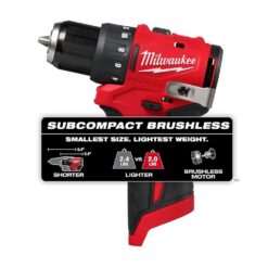 Milwaukee M12 12V Lithium-Ion Subcompact Brushless Cordless 3/8 in. Drill Driver (Tool-Only) 3401-20