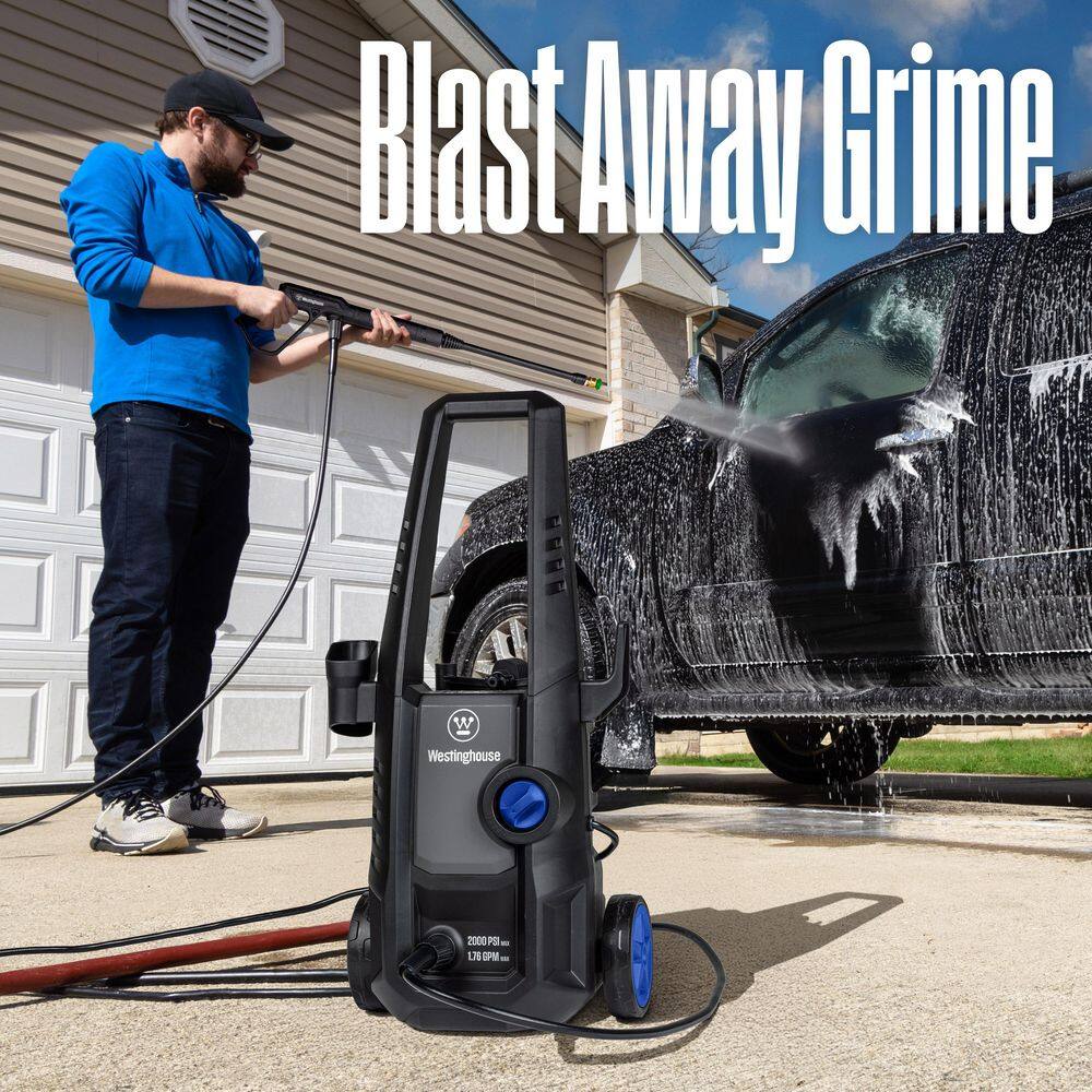 Westinghouse 2000 PSI 1.76 GPM Cold Water Electric Powered Pressure Washer with Anti-Tipping Technology and 2 Quick Connect Tips ePX3030