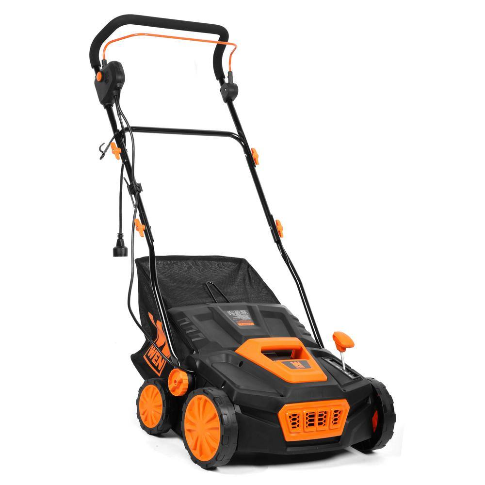 WEN 15 in. 13 Amp 2-in-1 Electric Dethatcher and Scarifier with Collection Bag DT1315