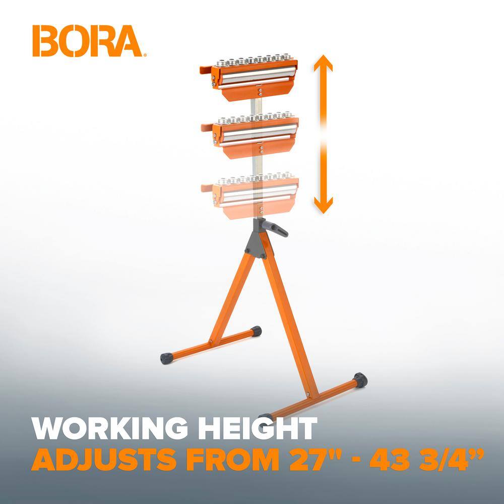 BORA 27 in. to 43-3/4 in. Tri-Function Pedestal Roller Stand (2-Pack) PM-5093T