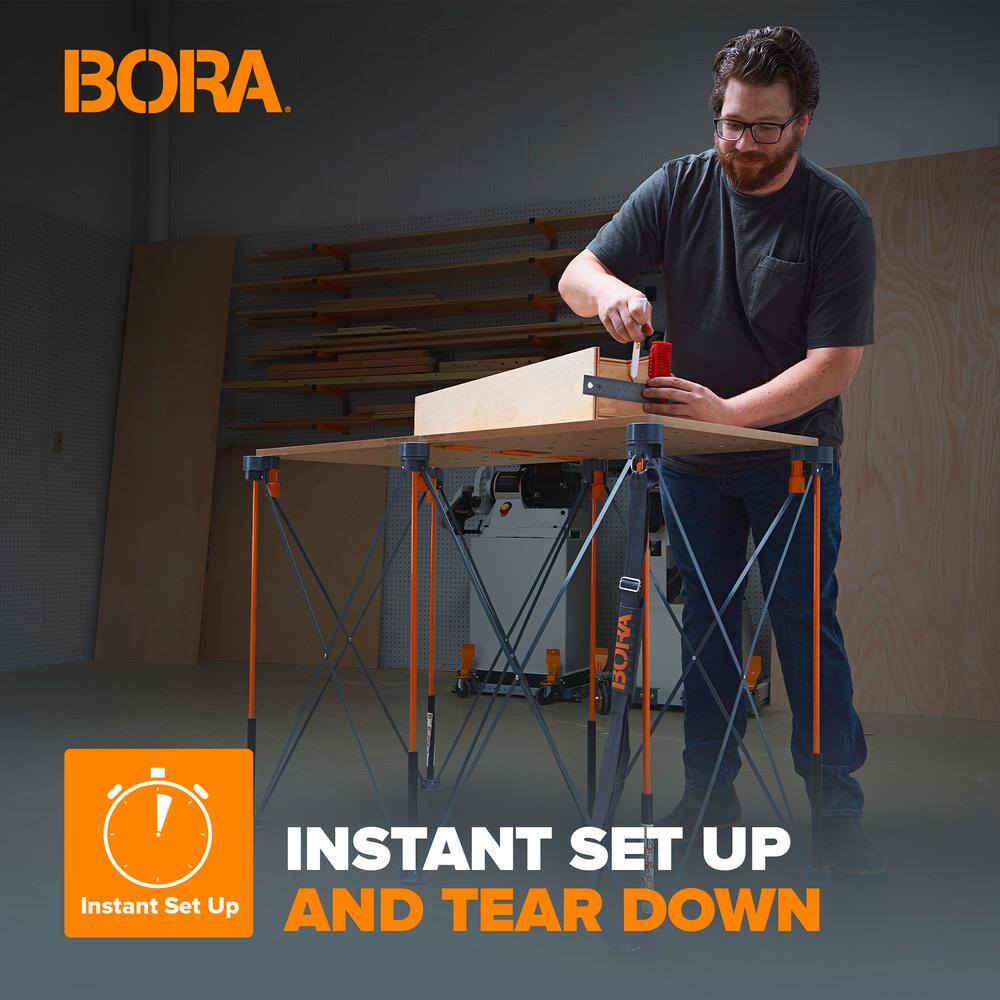 BORA 24 in. x 48 in. x 36 in. H Tall Steel Centipede Work Support Sawhorse CT6