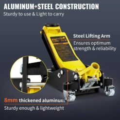 SKYSHALO Floor Jack, 2.5 Ton Low Profile Floor Jack, Aluminum and Steel Racing Floor Jack with Dual Pistons Quick Lift Pump