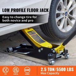 SKYSHALO Floor Jack, 2.5 Ton Low Profile Floor Jack, Aluminum and Steel Racing Floor Jack with Dual Pistons Quick Lift Pump