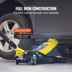SKYSHALO Low Profile Floor Jack 2 Ton, 4400 lbs. Heavy Duty Iron Hydraulic Racing Floor Jack, Hydraulic Car Jack