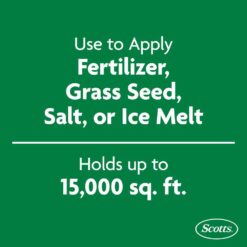 Scotts Turf Builder EdgeGuard DLX Push Broadcast Spreader Holds up to 15,000 sq.ft. for Seed, Fertilizer, Salt, Ice Melt 76232-4