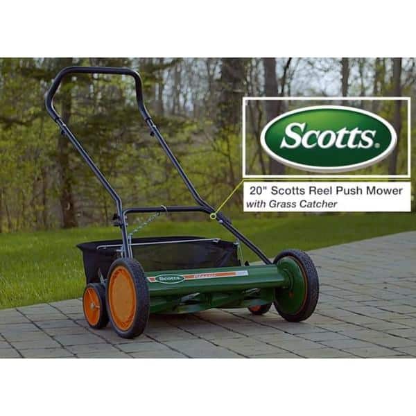 Scotts 20 in. Manual Walk Behind Reel Lawn Mower, Includes Grass Catcher 2010-20SG