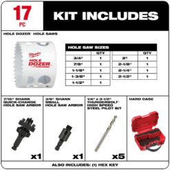 Milwaukee Hole Dozer General Purpose Bi-Metal Hole Saw Set (17-Piece) 49-22-4029