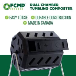 FCMP Outdoor Tumbling Composter with Two Chambers for Efficient Batch Composting IM 4000
