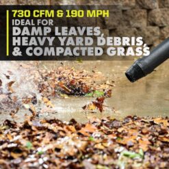 RYOBI 40V HP Brushless 190 MPH 730 CFM Cordless Battery Jet Fan Leaf Blower (Tool Only) RY404010BTL