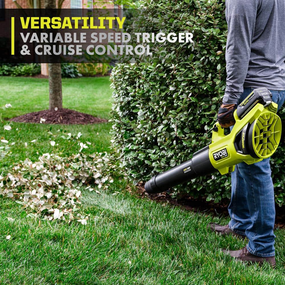RYOBI 40V HP Brushless 190 MPH 730 CFM Cordless Battery Jet Fan Leaf Blower (Tool Only) RY404010BTL