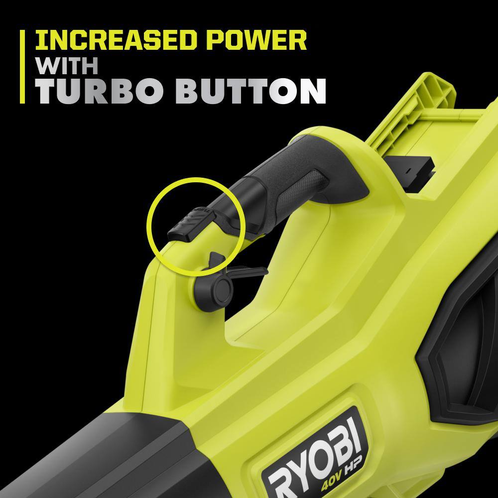 RYOBI 40V HP Brushless 190 MPH 730 CFM Cordless Battery Jet Fan Leaf Blower (Tool Only) RY404010BTL