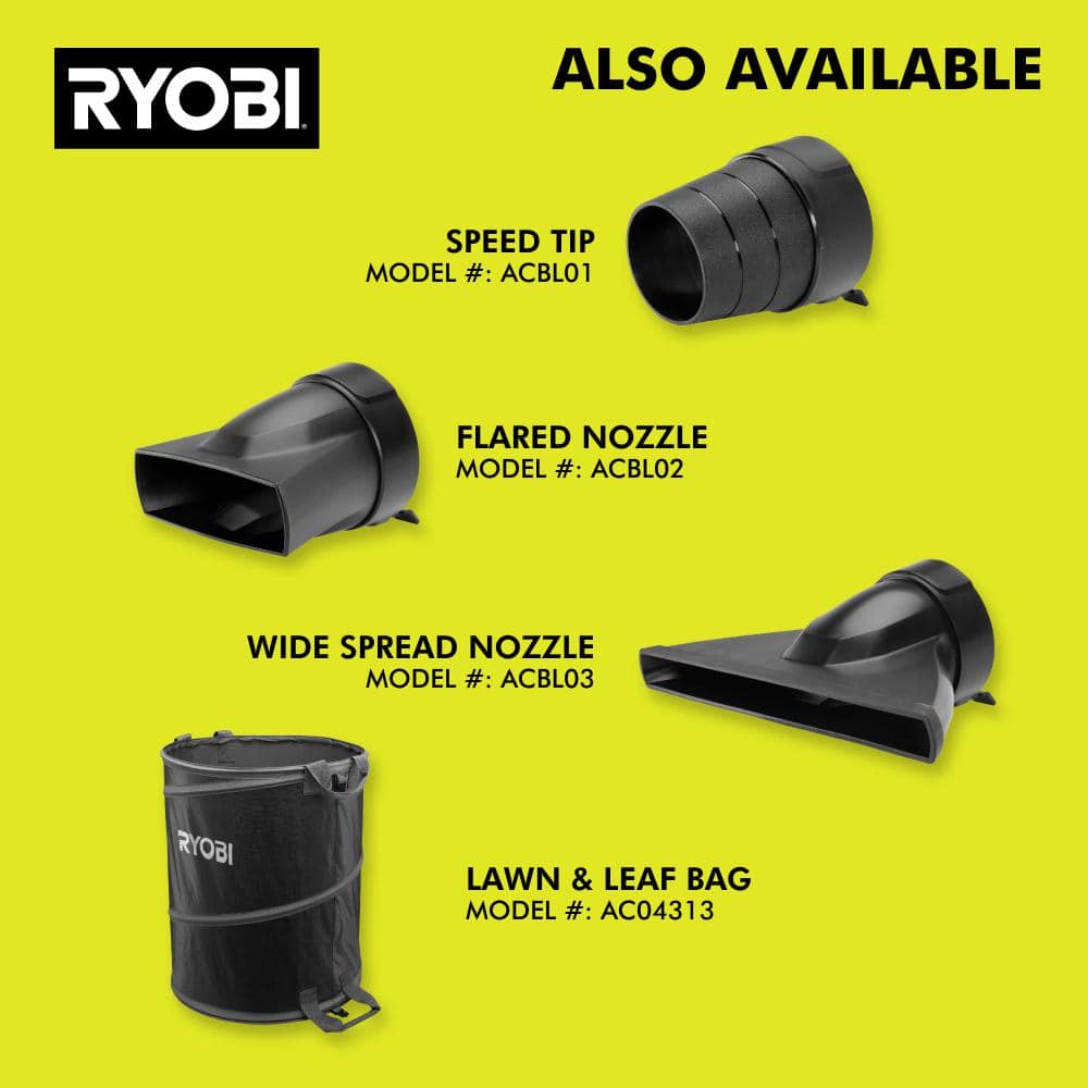 RYOBI 40V HP Brushless 190 MPH 730 CFM Cordless Battery Jet Fan Leaf Blower (Tool Only) RY404010BTL