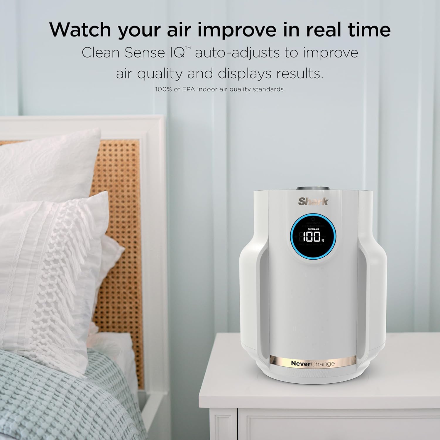 Shark NeverChange Air Purifier Compact Pro, Long-Lasting HEPA-Exceeding Filtration, HP072