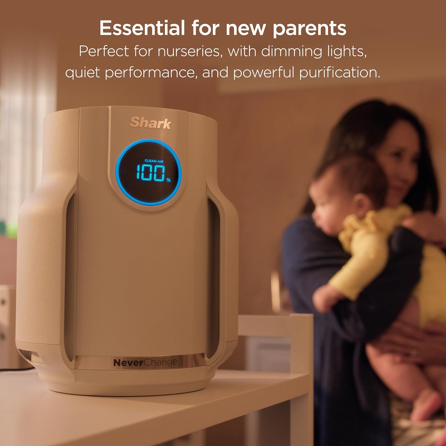 Shark NeverChange Air Purifier Compact Pro, Long-Lasting HEPA-Exceeding Filtration, HP072