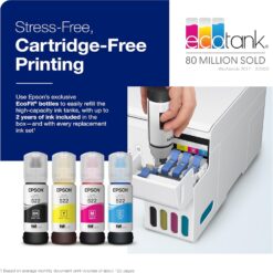 Epson EcoTank ET-2800 Wireless Color All-in-One Cartridge-Free Supertank Printer with Scan and Copy - White, Medium