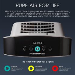 Alen Air Purifier BreatheSmart Flex HEPA with Pure Filter | 1400 Sq. Ft | Perfect for Bedrooms & Home Offices - Brushed Stainless