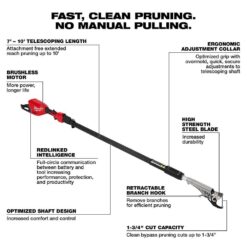 Milwaukee M18 Brushless 18-Volt Lithium-Ion Cordless Telescoping Pole Pruning Shears Saw (Tool-Only) 3008-20
