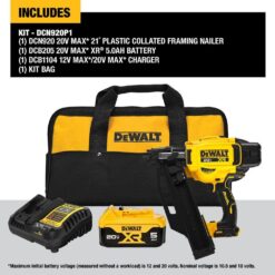 DEWALT 20-Volt 21° Cordless Framing Nailer Kit with 5.0 Ah Lithium-Ion Battery and Charger DCN920P1