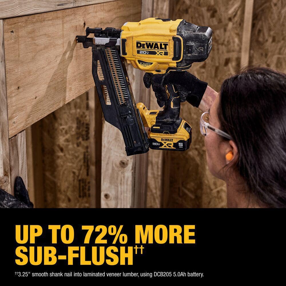 DEWALT 20-Volt 21° Cordless Framing Nailer Kit with 5.0 Ah Lithium-Ion Battery and Charger DCN920P1