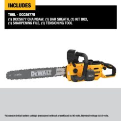 DEWALT FLEXVOLT 60V MAX 20 in. Brushless Cordless Battery Powered Chainsaw and Carry Case (Tool and Case Only) DCCS677B