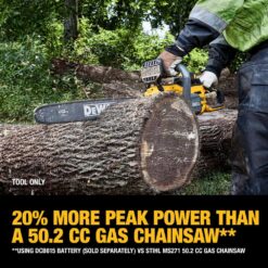 DEWALT FLEXVOLT 60V MAX 20 in. Brushless Cordless Battery Powered Chainsaw and Carry Case (Tool and Case Only) DCCS677B
